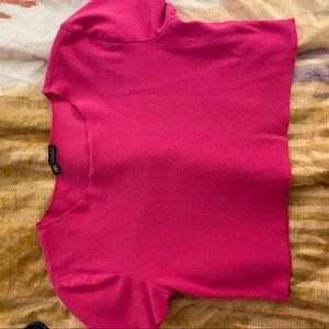 zara pink crop tee